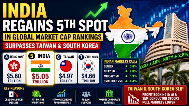 india 5th place mcap
