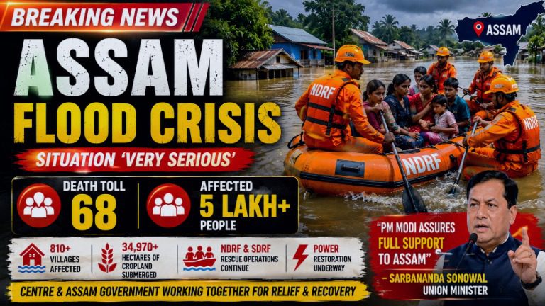 Assam Flood Death Toll Climbs to 68 as Over 5 Lakh Remain Affected (2)