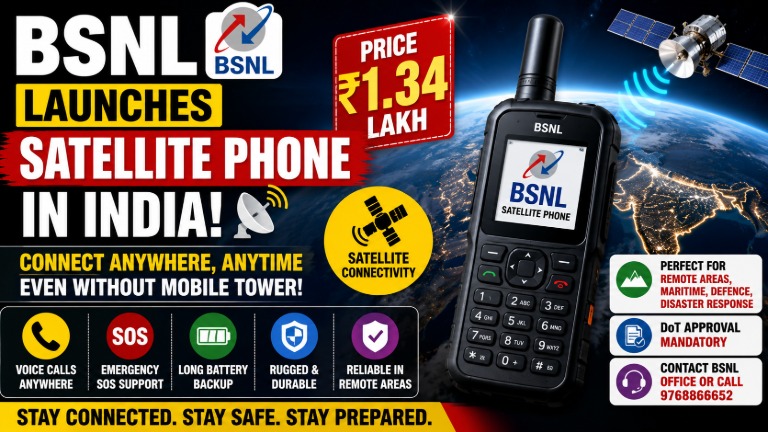 BSNL Launches Satellite Phone in India for ₹1.34 Lakh