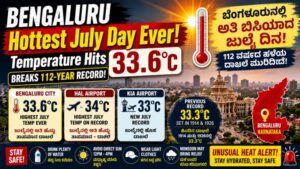Bengaluru Records Hottest July Day Ever as Temperature Touches 33.6°C, Breaking 112-Year Record
