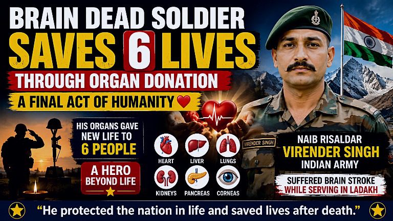 Brain-Dead Indian Army Soldier Saves 6 Lives