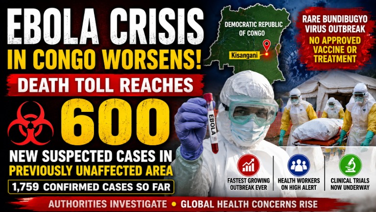 Ebola Death Toll in Congo Reaches 600