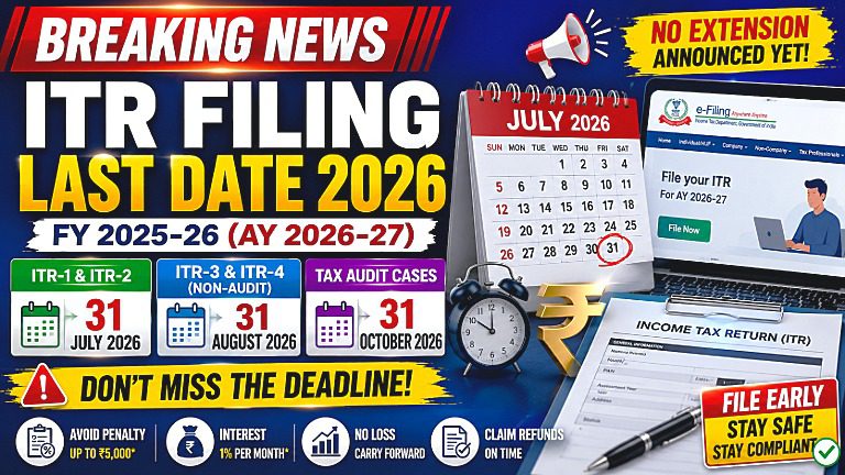 ITR Filing Last Date FY 2025-26