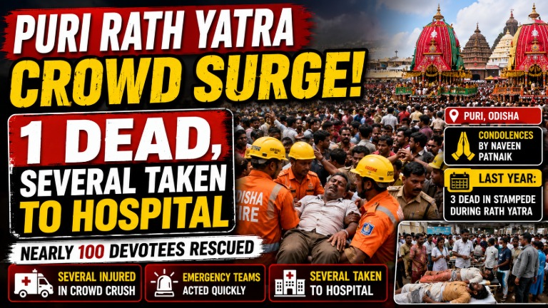 Puri Rath Yatra Crowd Surge One Dead, Nearly 100 Rescued