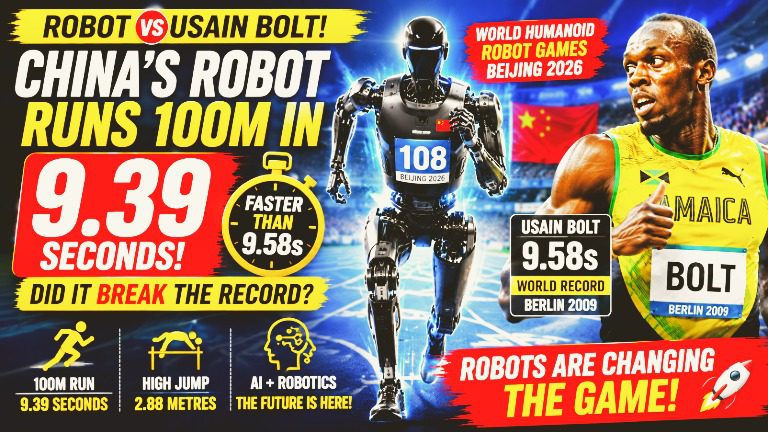 Robot vs Usain Bolt: China’s Humanoid Robot Runs 100m in 9.39 Seconds — Did It Really Break the Record?