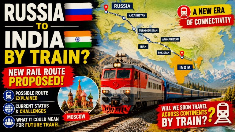 Russia to India by Train: Proposed Route