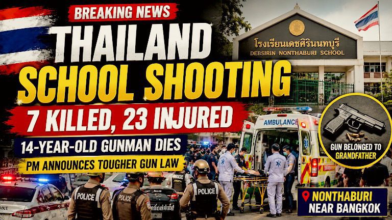 Thailand School Shooting: 14-Year-Old Gunman Kills Seven in Attack Near Bangkok; PM Vows Tougher Gun Laws