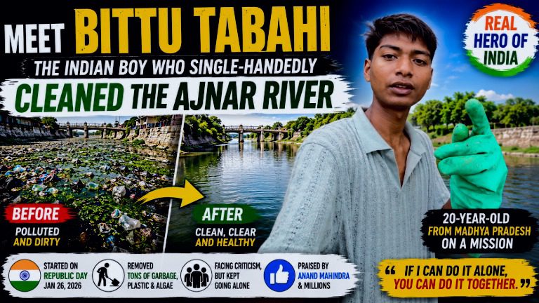 Bittu Tabahi:  The 20-Year-Old Cleaning Madhya Pradesh’s  Polluted Ajnar River